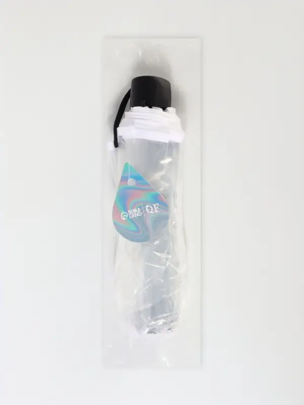 Зонт механический &laquo;Однотонный&raquo;, 3 сложения, 8 спиц, R=48/53 см, d=96 см, прозрачный, белый