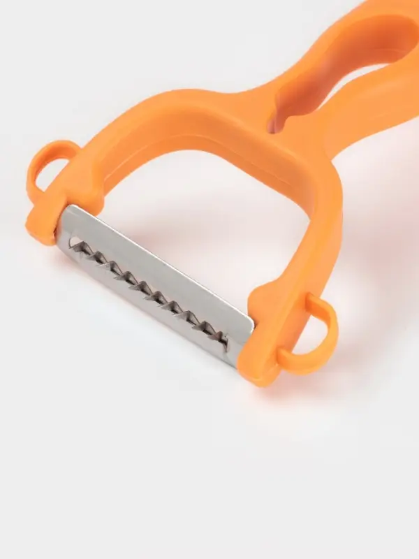 Овощечистка Доляна &laquo;Горох&raquo;, двухсторонняя, 16 см, оранжевая