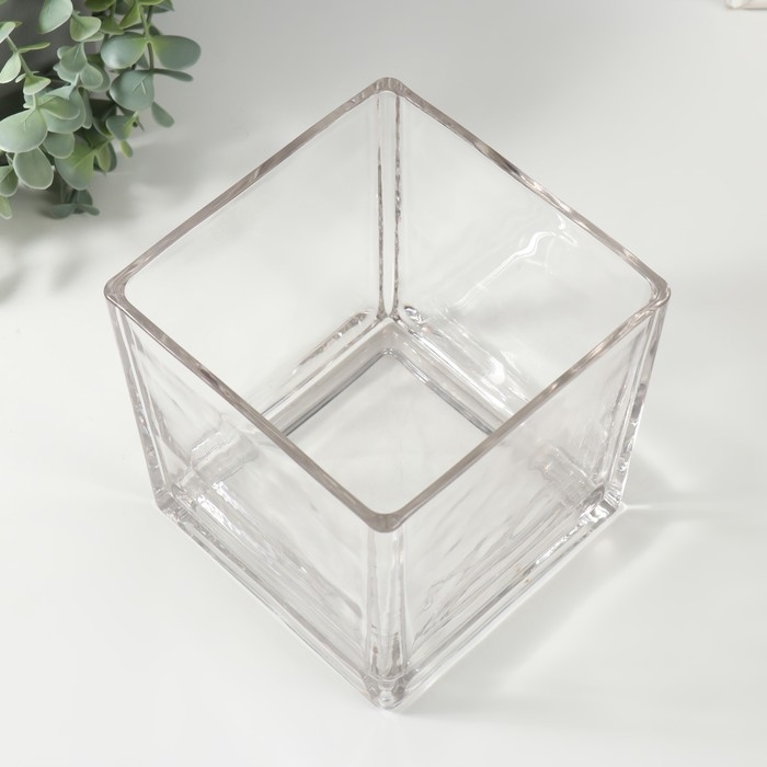 Подсвечник стекло на 1 свечу Подсвечник стекло на 1 свечу "Квадратный" прозрачный 15х15х15 см