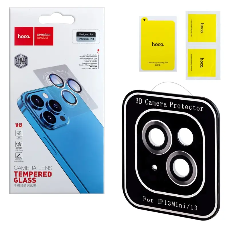 Защитное стекло для камеры iPh 13 Mini /iPh 13 3D Eagle eye metal lens V12 Hoco Защитное стекло для камеры iPh 13 Mini /iPh 13 3D Eagle eye metal lens V12 Hoco