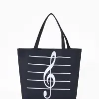 Сумка - шоппер &laquo;Музыка&raquo;, на молнии, 42&times;9&times;32 см, с принтом, чёрная