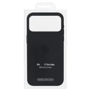 Чехол для iPhone 17 Pro Max Silicone Case 100% ORG (MagSafe + анимация NFC Clear) c LOGO Black