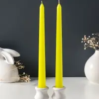 Набор свечей античных 25 см, 2 шт., 58 г, 7 ч, жёлтый