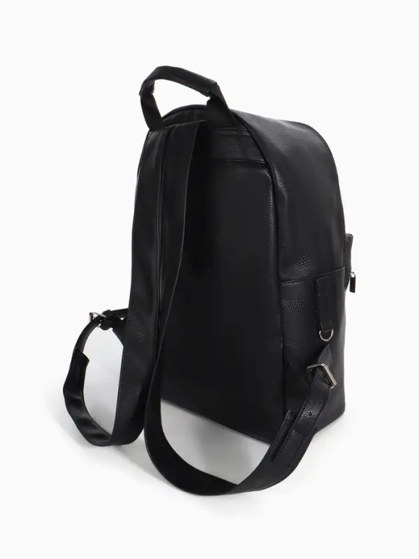 Рюкзак городской TEXTURA на молнии с карманом, размер 30&times;17&times;42 см, чёрный