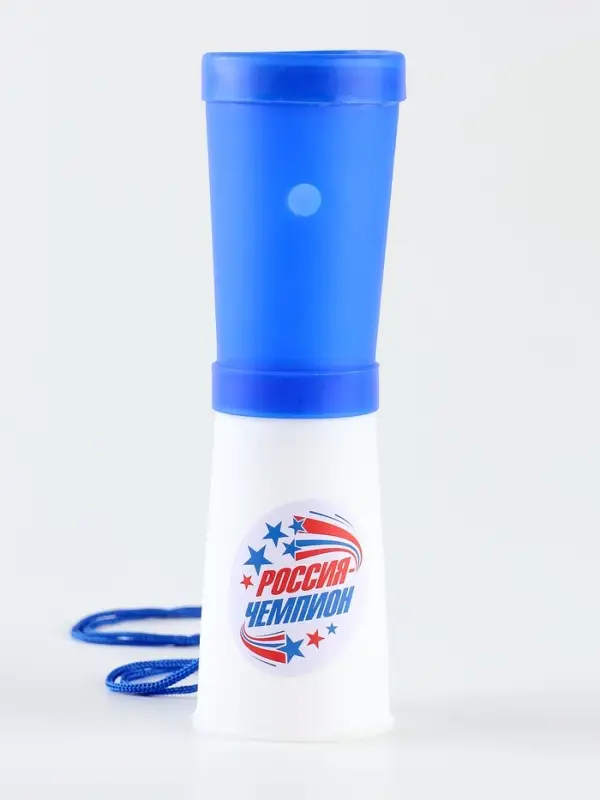 Свисток-гуделка болельщика &laquo;Россия &mdash; чемпион!&raquo;, 17 см, цвета МИКС