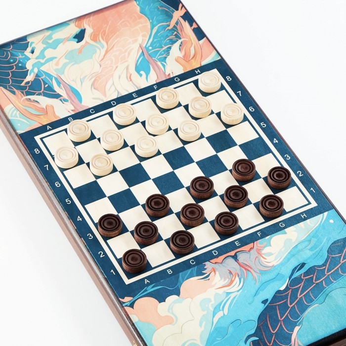 Нарды деревянные большие, настольная игра Нарды деревянные большие, настольная игра "Облачный змей", 60 х 60 см, с шашками