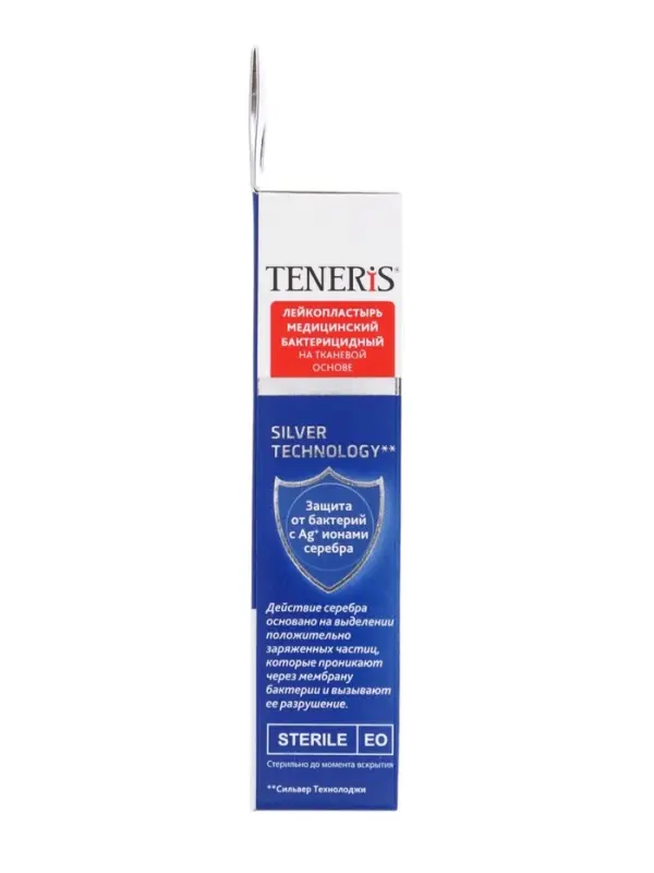 Лейкопластырь медицинский бактерицидный TENERIS Elastic, тканная основа, 7.6&times;1.9 см, 20 шт.