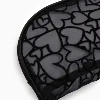 Косметичка полукруглая Black beauty, на молнии, чёрная