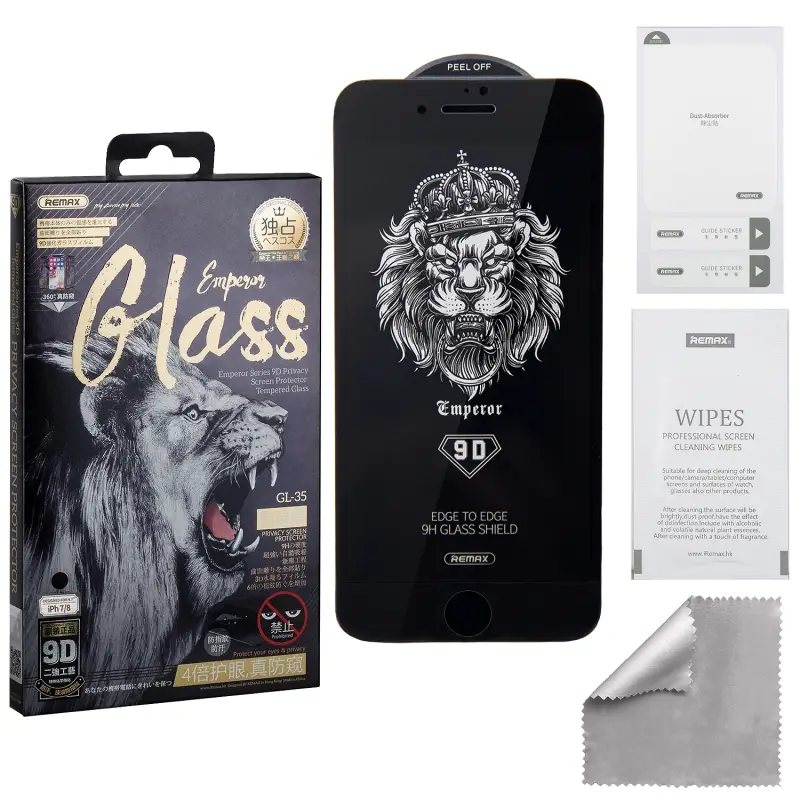 Защитное стекло iPh 7/8 9D Private Emperor Series GL-35 REMAX черное