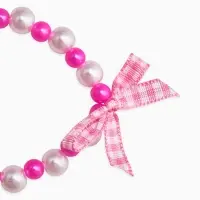 Браслет детский "Выбражулька" котик, бант, жемчуг, цвет бело-розовый Браслет детский "Выбражулька" котик, бант, жемчуг, цвет бело-розовый