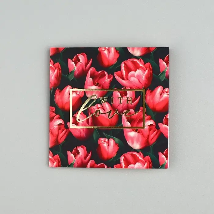 Открытка с конвертом «С любовью», тиснение, 7 х 7 см Открытка с конвертом «С любовью», тиснение, 7 х 7 см