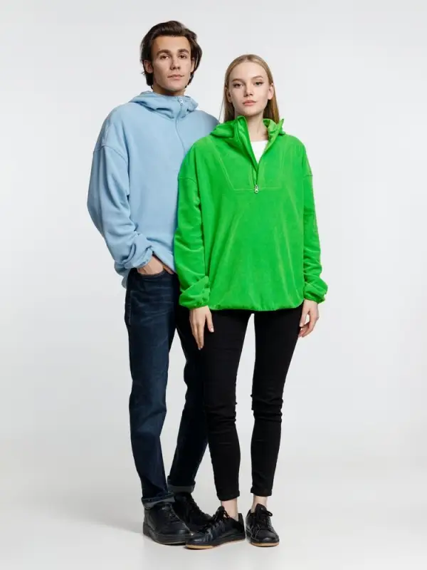 Анорак флисовый унисекс Fliska, голубой, размер M/L Анорак флисовый унисекс Fliska, голубой, размер M/L