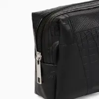 Косметичка ONE COLOR, на молнии, искусственная кожа, чёрная