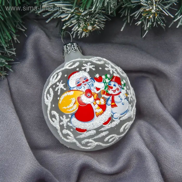 Ёлочный шар &laquo;Ветерок&raquo;, новогодний, d=6 см, белый