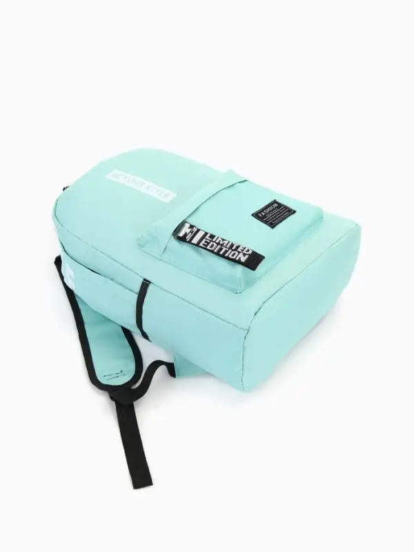 Рюкзак молодёжный на молнии, с карманами, размер 27&times;10&times;37.5 см, мятный