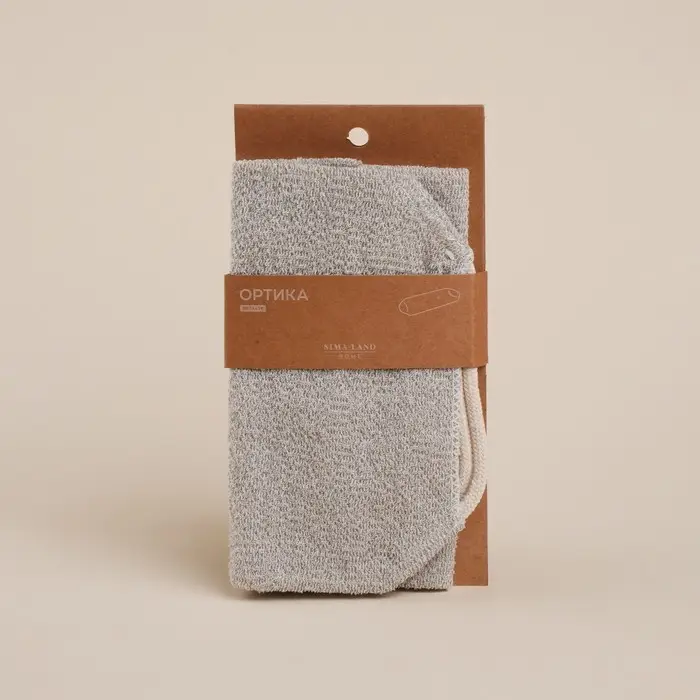 Мочалка - лента массажная SL Home &laquo;Ортика&raquo;, хлопок, 48&times;21 см, бежевая