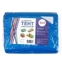 Тент защитный, 4&times;3 м, плотность 90 г/м&sup2;, УФ, люверсы шаг 1 м, МИКС