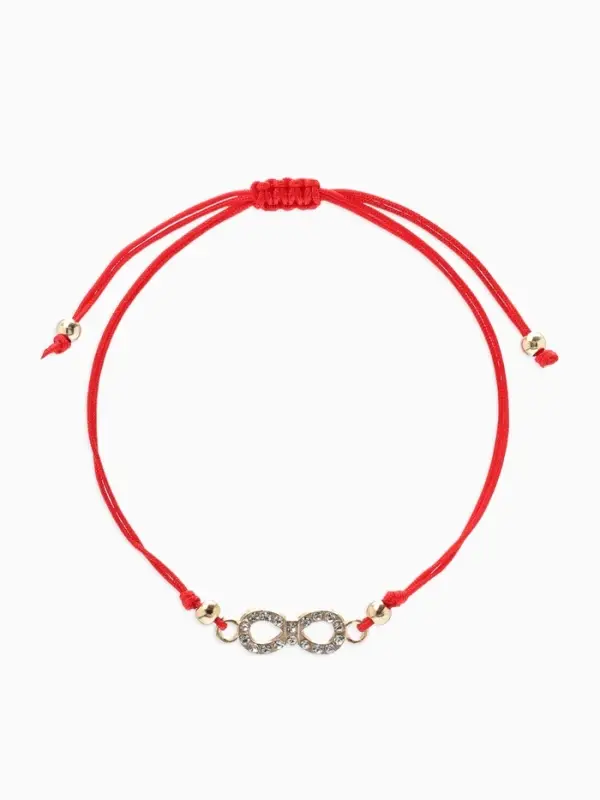 Браслет-оберег &laquo;Красная нить&raquo;, Your daily life бесконечность, белый в золоте