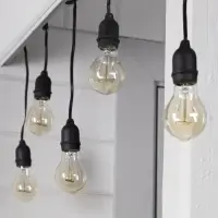 Гирлянда &laquo;Ретро белт-лайт&raquo; со свесами 10 и 20 см, 10 м, IP54, УМС, 2W, тёмная нить, шаг 50 см, Е27 (без ламп), 220 В