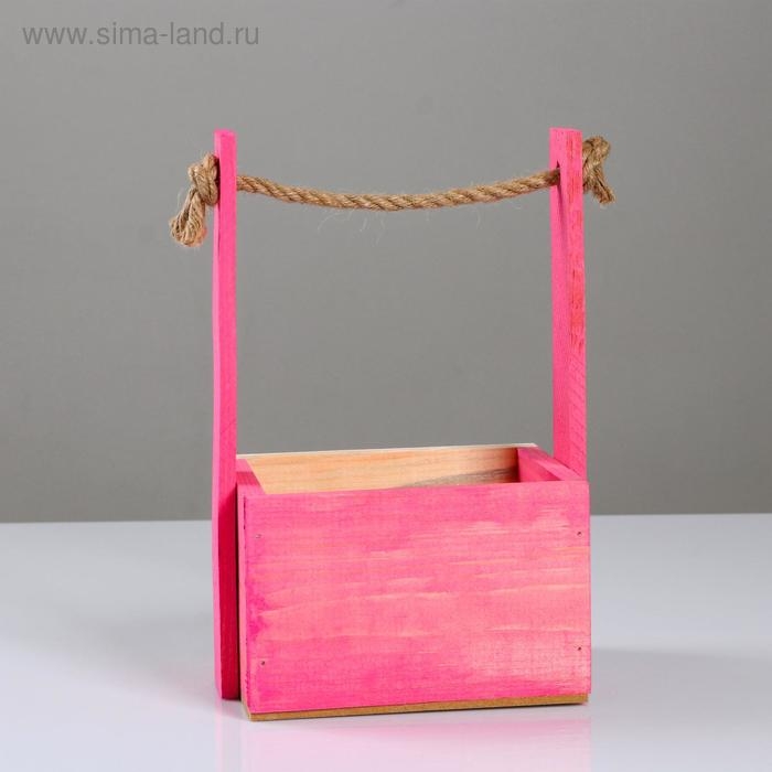 Кашпо деревянное, 15×12×8.5(25) см  Кашпо деревянное, 15×12×8.5(25) см "Пауль и Любовь. Молодые сердца", с принтом