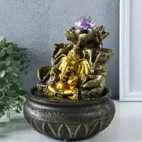 Фонтан настольный с подсветкой &laquo;Ганеша у фонтана с лотосом&raquo;, 16&times;16&times;21 см