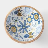 Салатник &laquo;Васильки&raquo;, 25&times;25&times;10 см, дерево манго