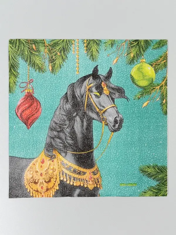 Салфетки бумажные двухслойные «С Новым Годом. Лошадь», 33×33 см, набор 20 штук