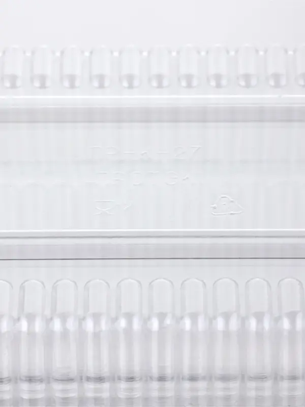 Контейнер одноразовый с неразъёмной крышкой ПР-К-27 &laquo;А&raquo;, пластик, 24&times;12.9&times;8.9 см, внутр. 21.3&times;9.9&times;7.8 см, прозрачный