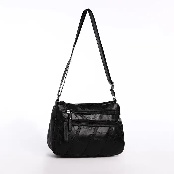 Сумка женская кросс-боди на молнии, 25&times;11&times;20 см, чёрная