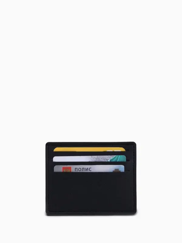 Картхолдер, на 6 карт, отделение для купюр, чёрный