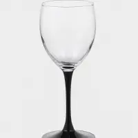 Бокалы для вина Luminarc Domino, 350 мл, размер одного бокала 7.5&times;20.5 см, набор 6 шт., стекло, прозрачные, чёрная ножка