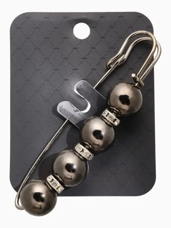 Булавка &laquo;Квартет&raquo; шар №12, 8 см, глянцевая, серая в серебре