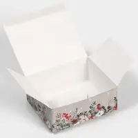 Подарочная коробка складная, новогодняя«Новогодняя акварель», 12 х 10 х 5 см, Новый год