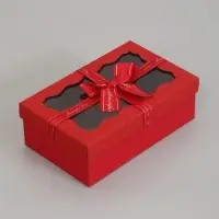 Набор подарочных коробок 3 в 1, прямоугольные с окном, 23&times;16&times;9.5 21&times;14&times;8.0 19&times;12&times;6.5 см