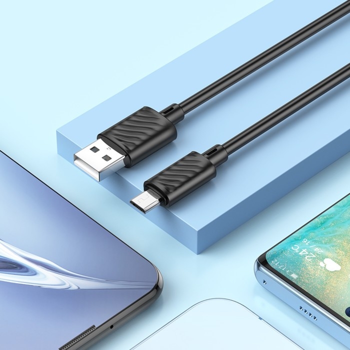 Кабель Hoco X88, Micro USB - USB, 2.4 А, 1 м, ПВХ, чёрный Кабель Hoco X88, Micro USB - USB, 2.4 А, 1 м, ПВХ, чёрный