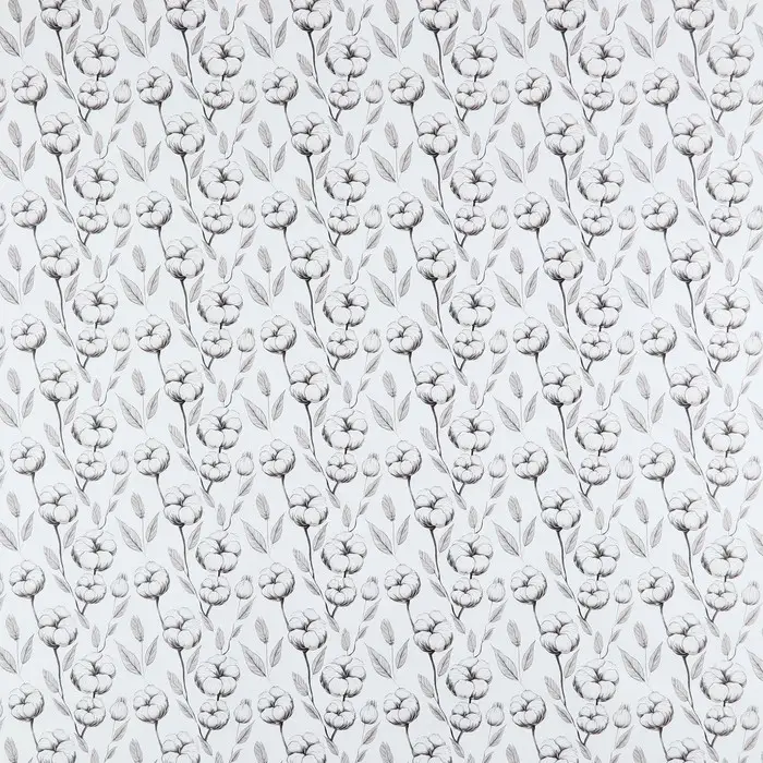 Бумага упаковочная глянцевая «Чёрно-белый хлопок», 70 х 100 см