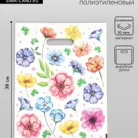 Пакет &laquo;Ситец&raquo;, полиэтиленовый с вырубной ручкой, 29&times;38 см, 30 мкм