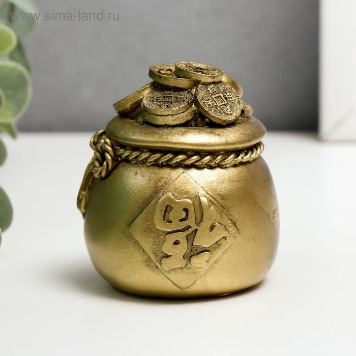 Нэцке полистоун бронза Нэцке полистоун бронза "Мешочек с монетами" 6,5х5,5х5,5 см