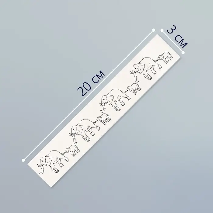 Переводная тату на тело чёрная «Браслет. Слоны», 20×3 см Переводная тату на тело чёрная «Браслет. Слоны», 20×3 см