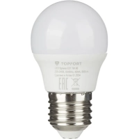 Лампа светодиодная Topfort E27 7W 3000K шар