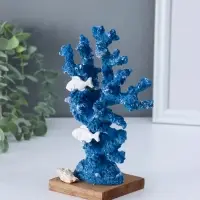 Сувенир полистоун "Рыбки у синих кораллов" 6,5х14х19,5 см