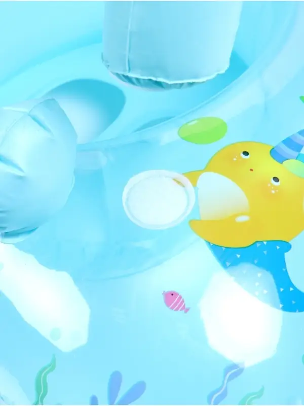 Круг для плавания детский с погремушкой 70 см, цвет голубой