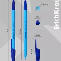 Ручка шариковая ErichKrause R=301 Neon Stick, узел 1 мм, синяя, МИКС