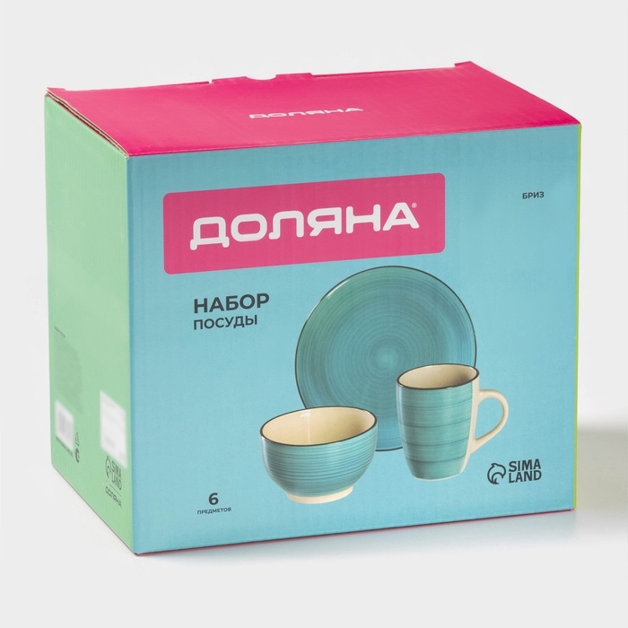 Набор посуды Набор посуды "Бриз" 6 пред: 2 кружки, 2 салатника, 2 тарелки