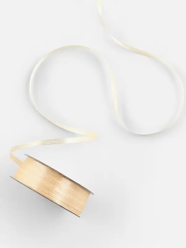 Лента атласная, 3 мм, 45±1 м, сливочная №02 Лента атласная, 3 мм, 45±1 м, сливочная №02