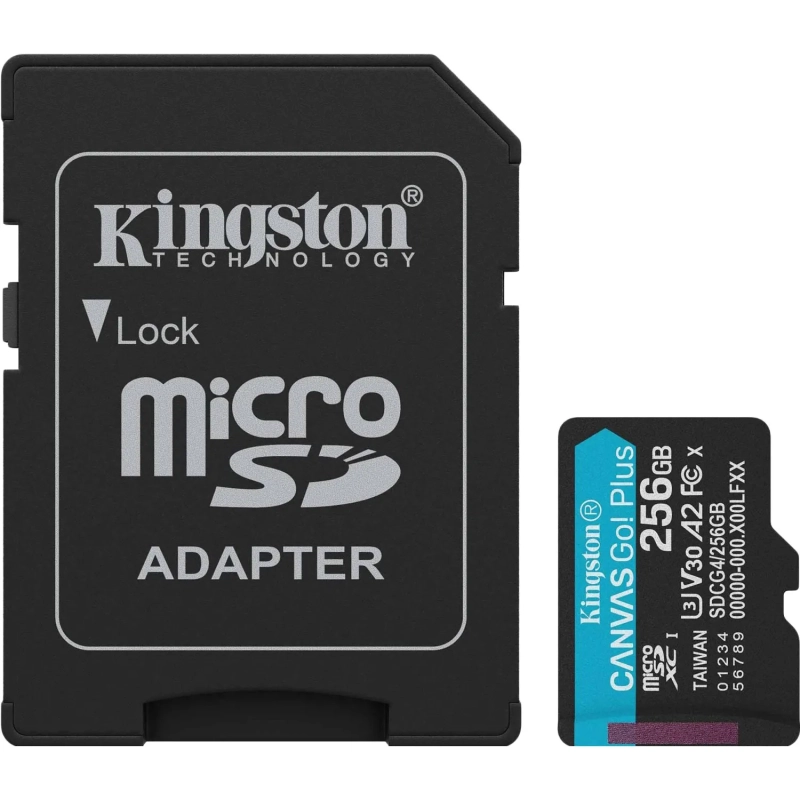 Карта памяти microSDXC Kingston 256G Go Plus G4 200R V30 адапт. SDCG4/256GB
