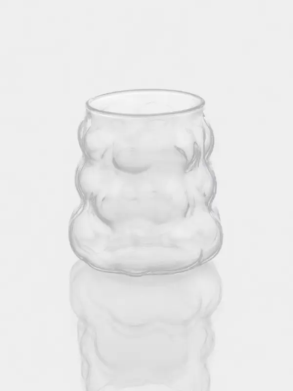 Графин &laquo;Рельеф&raquo;, 1 л, 13&times;24 см, со стаканом 350 мл, с бамбуковой крышкой, стекло, прозрачный