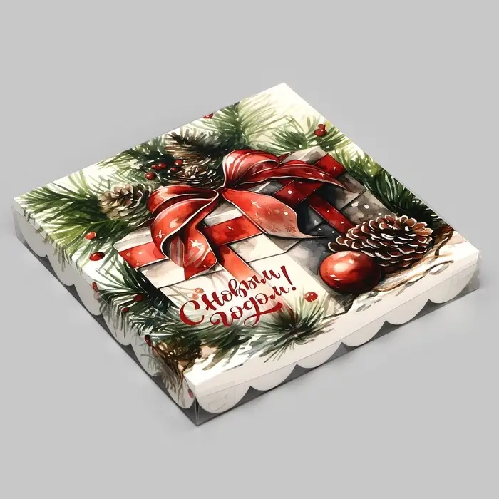 Коробка для печенья, «Новогодние подарки», 21×21×3 см, Новый год Коробка для печенья, «Новогодние подарки», 21×21×3 см, Новый год