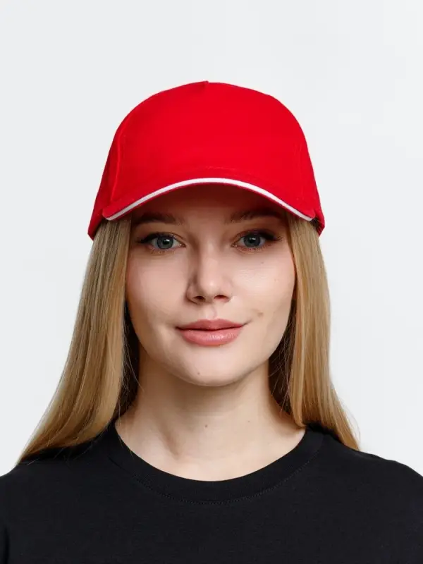 Бейсболка Long Beach, красная с белым Бейсболка Long Beach, красная с белым