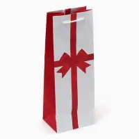 Пакет подарочный под бутылку &laquo;Бант&raquo;, 36&times;14&times;10 см